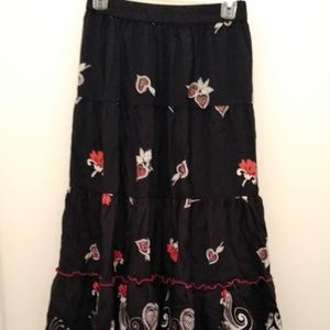 Used White Stag Black Boho Long Skirt